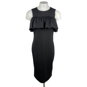 NWT STORK & BABE Maternity Ruffle Sheath Dress Sz XS Black